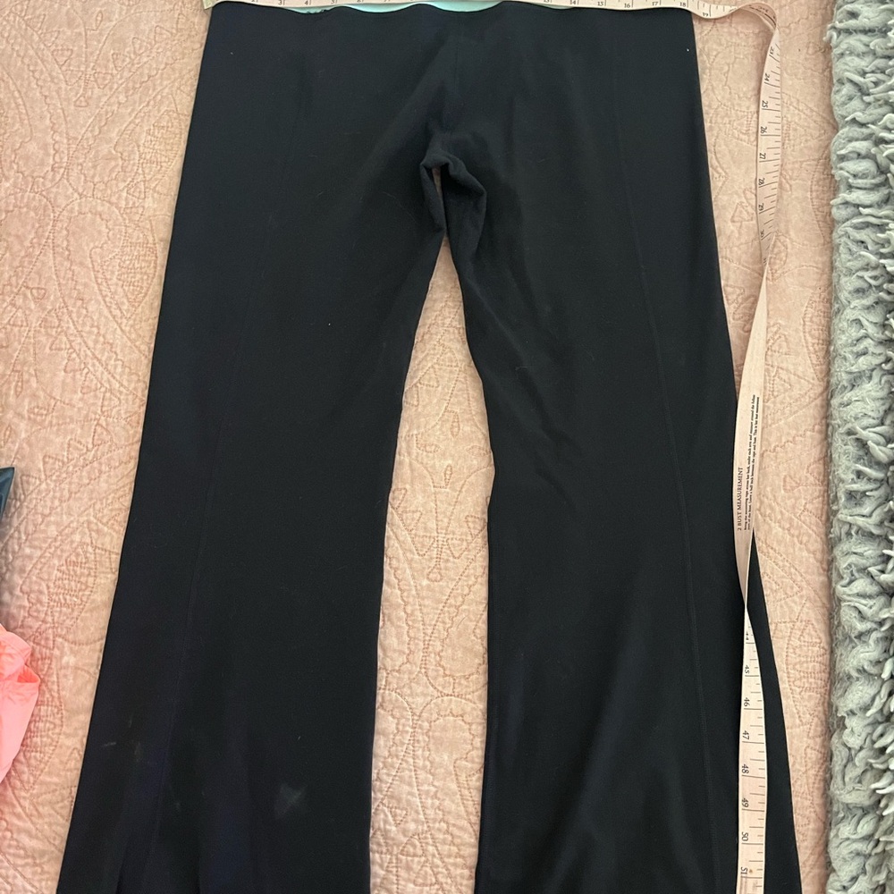 Black Full-Length Leggings with Side Slits